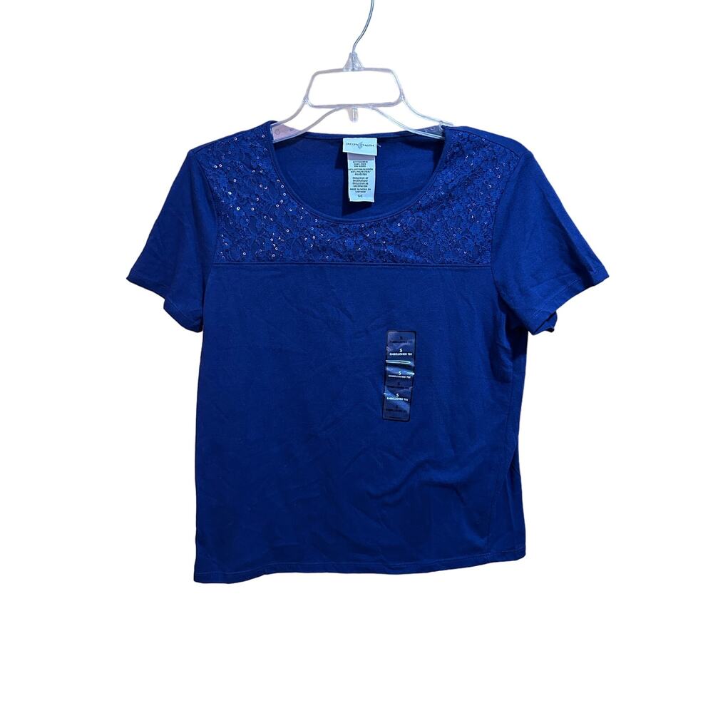 Jaclyn Smith Blue Embellished Tee - Women’s Size S